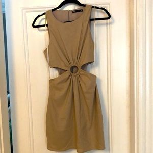 Zara linen dress with cut outs size small